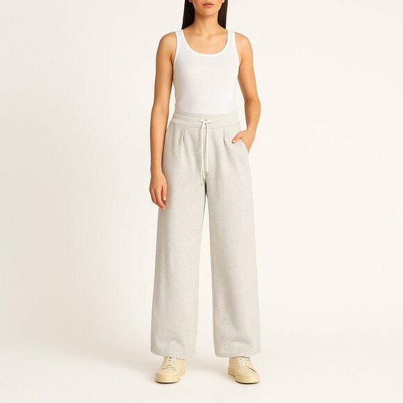 Ulla Johnson Clarke Preppy Travel Relaxed Wide Leg Lounge Pants Mist Gray Small - Picture 4 of 16